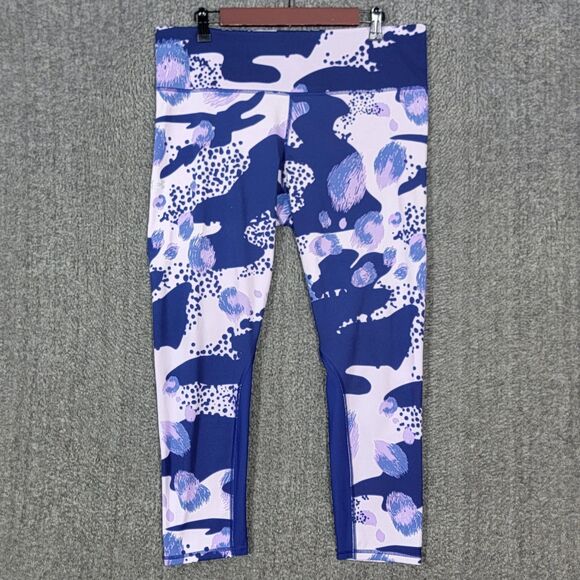 Under Armour Pants - Under Armour Leggings Womens XL Bluish Purple Breathelux Print Athletic #1366941